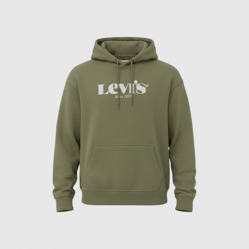 Levi’s Ανδρικό Hoodie Χακί με Logo / Pre-Owned